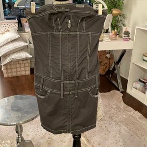 Diesel Strapl Charcoal Grey Dress with White Stitching Small